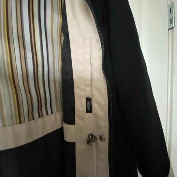 Liz Claiborne CLASSICS Vintage Lightweight Hooded Jacket Black/Beige Size L - Picture 5 of 7